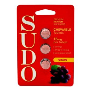 SUDO Premium Chewable Kratom Alkaloid Tablets - Grape Flavor