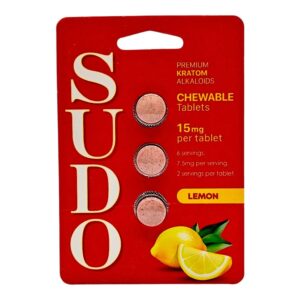 SUDO Premium Chewable Kratom Alkaloid Tablets - Lemon Flavor