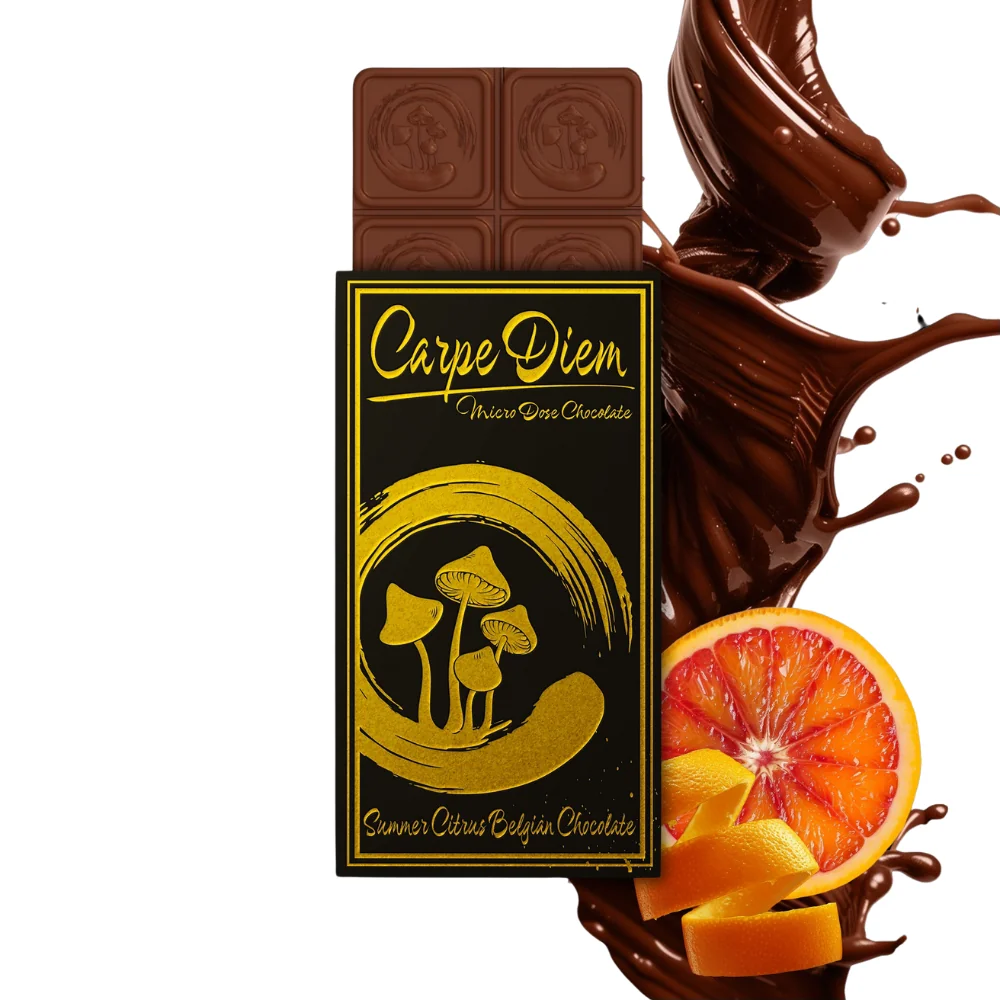 Carpe Diem Mushroom Chocolate Bar - Summer Citrus Belgian Chocolate