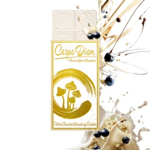 Carpe Diem Mushroom Chocolate Bar - White Chocolate Blueberry Crumble