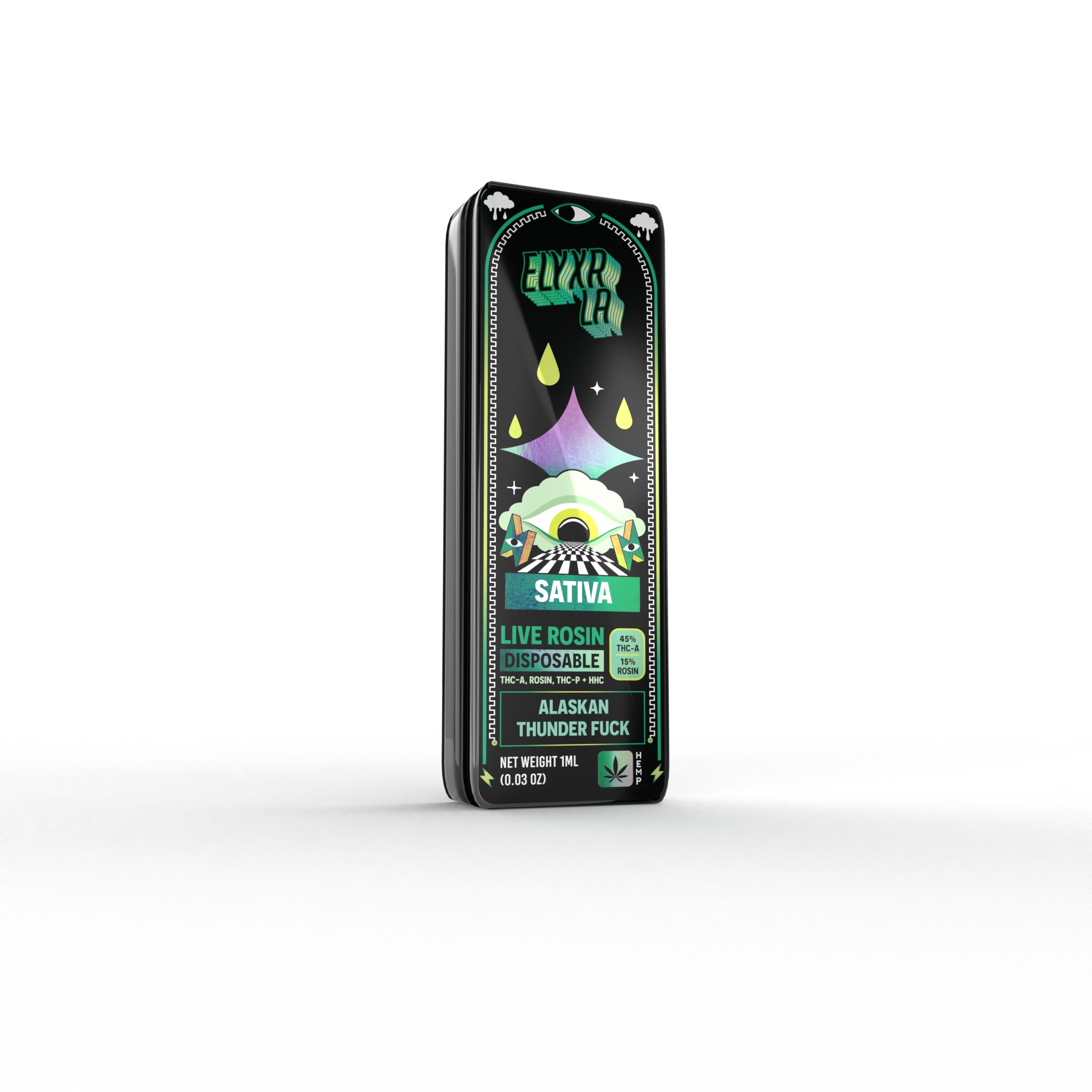 Live Rosin THC-A & THC-P Disposable (1000mg) - Sativa ~ Alaskan Thunder Fuck