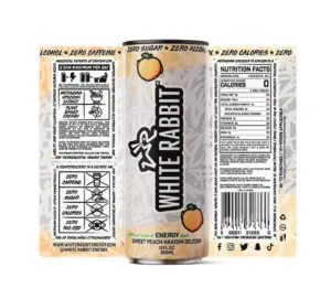 White Rabbit Kratom Seltzer - Sweet Peach Label