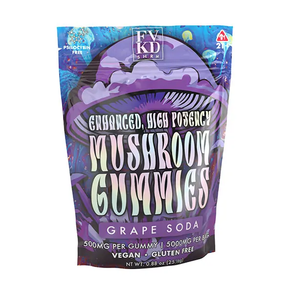FVKD SHRM Mushroom Gummies 5000mg 10ct - Grape Soda