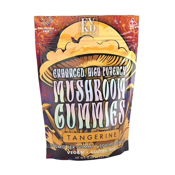 FVKD SHRM Mushroom Gummies 5000mg 10ct - Tangerine