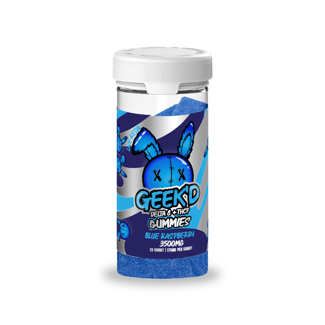 Geek'd Gummies Vector, Blue Raspberry, 3500mg