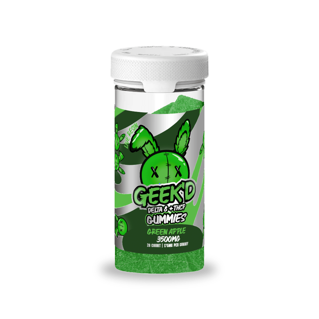 Geek'd Gummies Vector, Green Apple, 3500mg