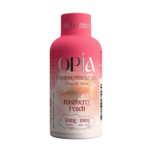 Opia Kratom Shot, 30mg, Raspberry Peach