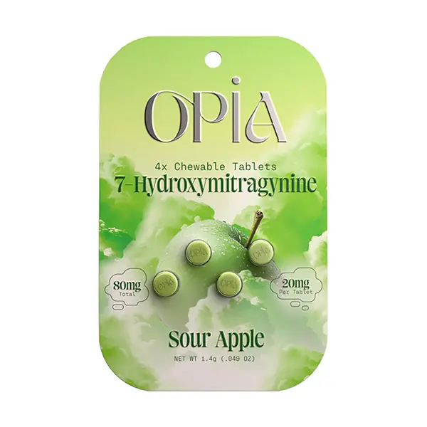 Opia Kratom Tablets, 80mg, 4-count, Green Apple