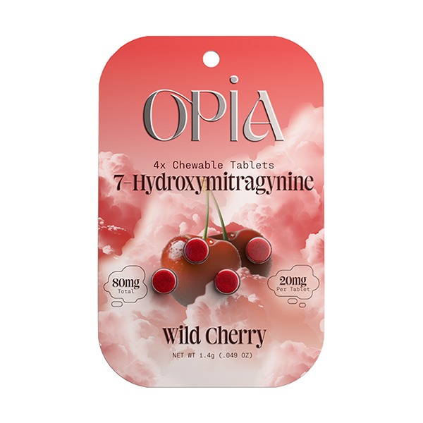 Opia Kratom Tablets, 80mg, 4-count, Wild Cherry