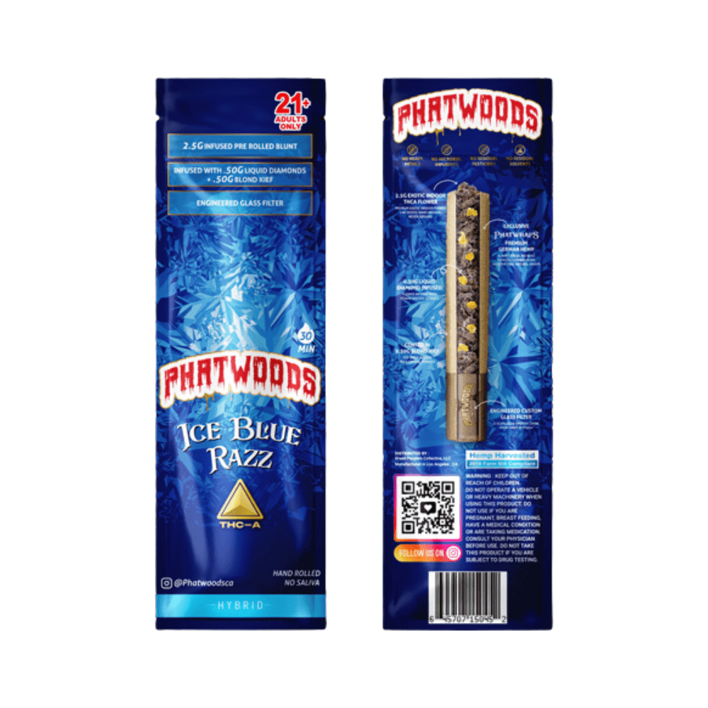 PhatWoods THCA Pre Rolled Blunt 2500mg - Blue Razz