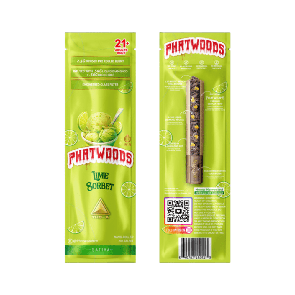PhatWoods THCA Pre Rolled Blunt 2500mg - Lime Sorbet
