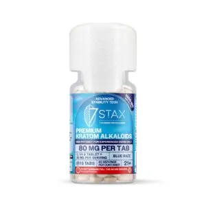 Buy 7Stax Premium 7-OH Kratom Alkaloid Tablets (1200mg - 15 Count) - Blue Razz Flavor