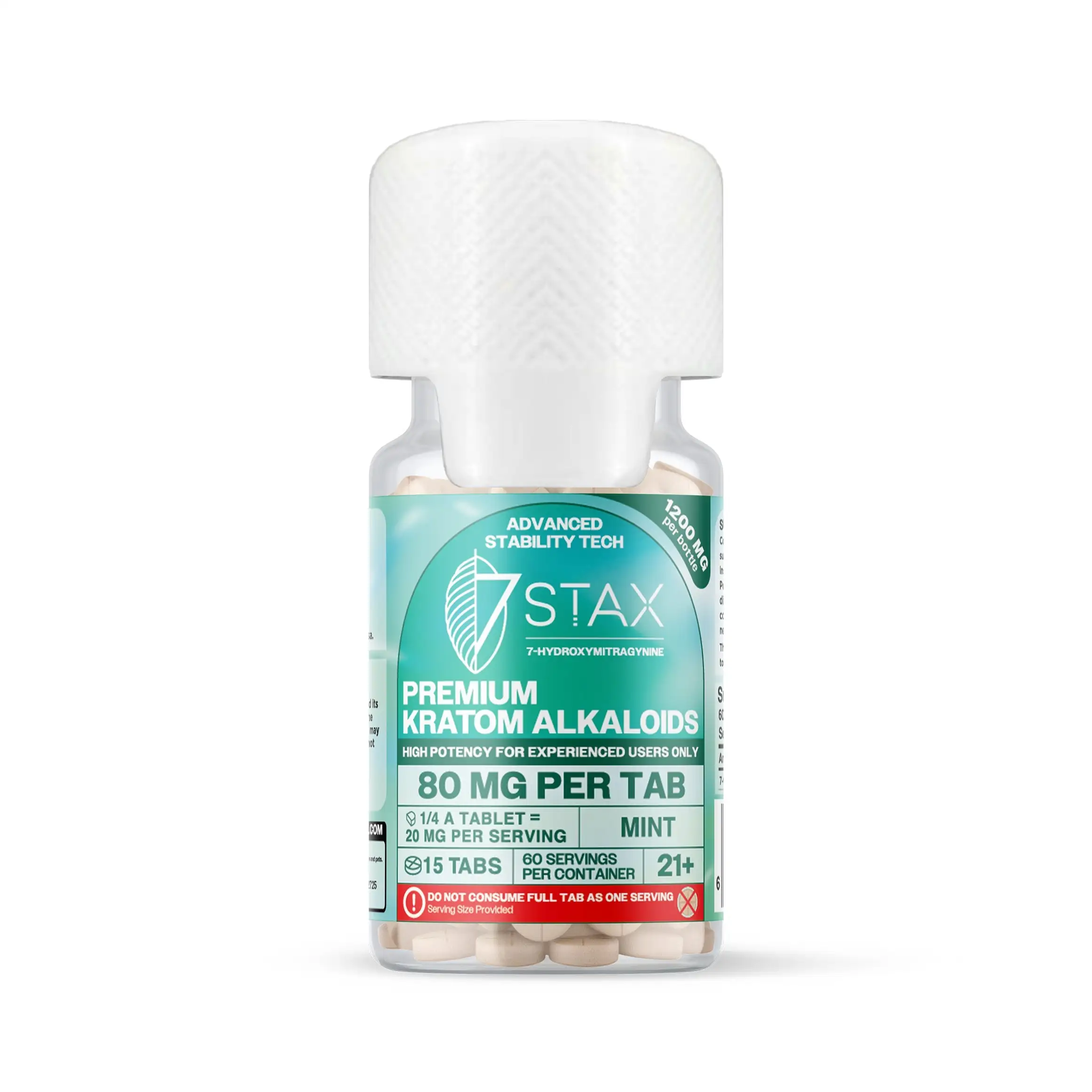 Buy 7Stax Premium 7-OH Kratom Alkaloid Tablets (1200mg - 15 Count) - Mint Flavor