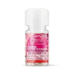 Buy 7Stax Premium 7-OH Kratom Alkaloid Tablets (1200mg - 15 Count) - Raspberry Flavor