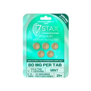 tax Premium 7-OH Kratom Alkaloid Tablets (400mg - 5 Count) - Mint