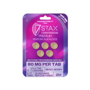 7Stax Premium 7-OH Kratom Alkaloid Tablets (400mg - 5 Count) - Mixed Berry