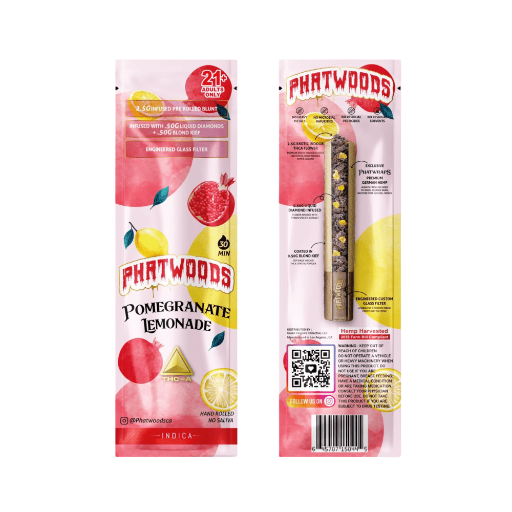 Phatwoods THC-A Pre-Rolled Blunt (3500mg) - Indica ~ Pomegranate Lemonade