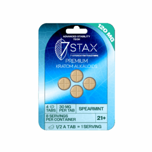 7Stax Premium 7-OH Kratom Alkaloid Tablets (120mg - 4 Count) - Spearmint Flavor