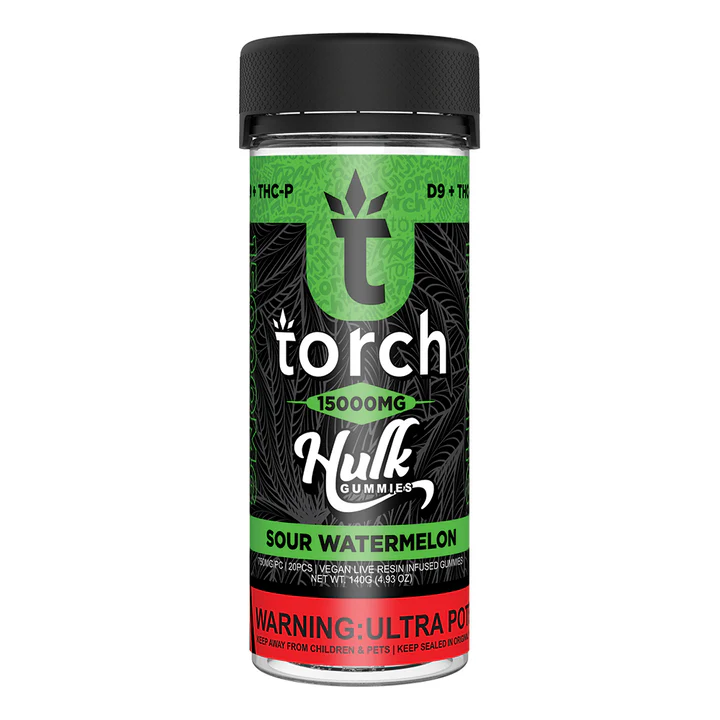 Torch D9 + THC-P Hulk Gummies (15000mg) - Sour Watermelon