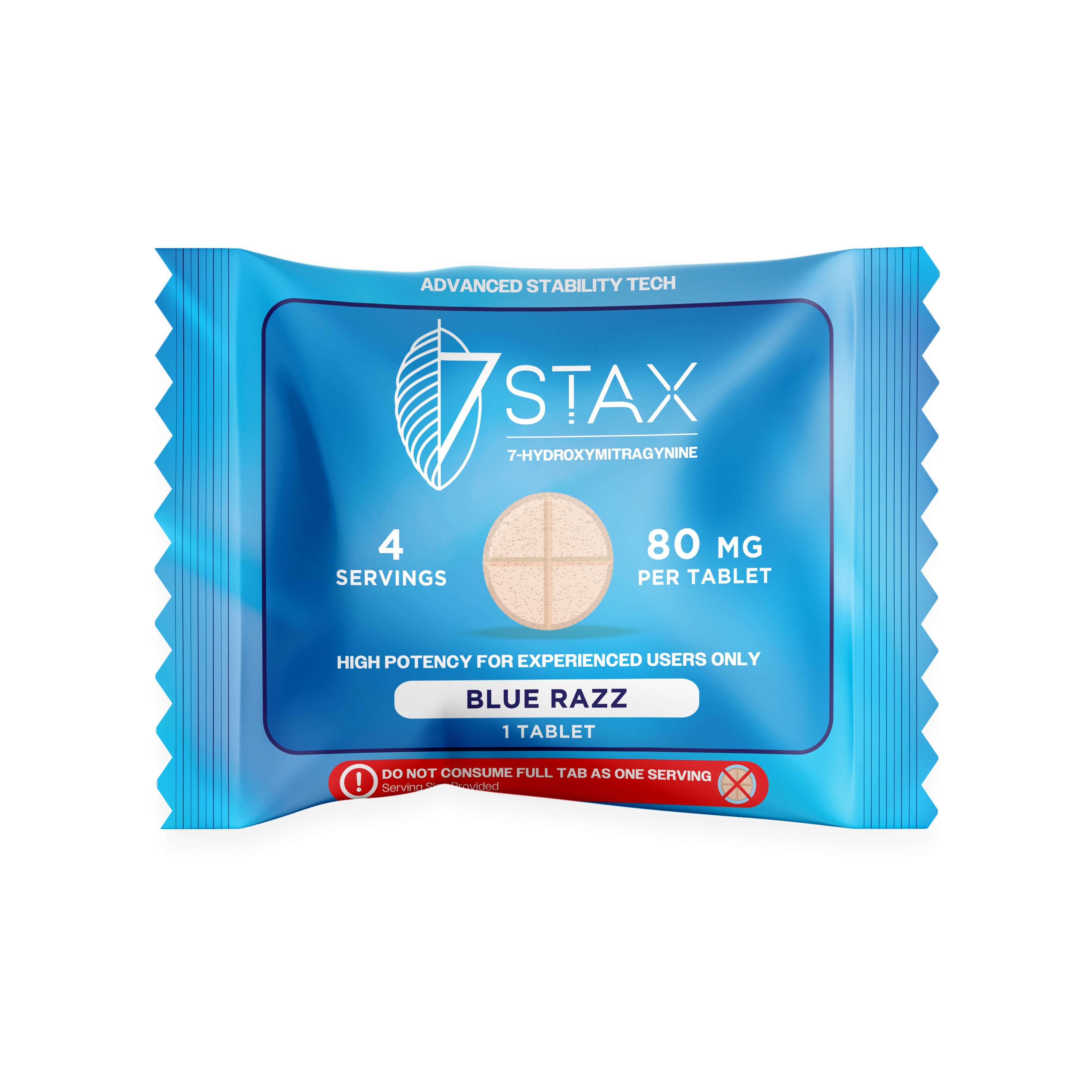 Buy 7Stax Premium 7-OH Kratom Alkaloid Tablets - 80mg - 1 Count - Blue Razz Flavor