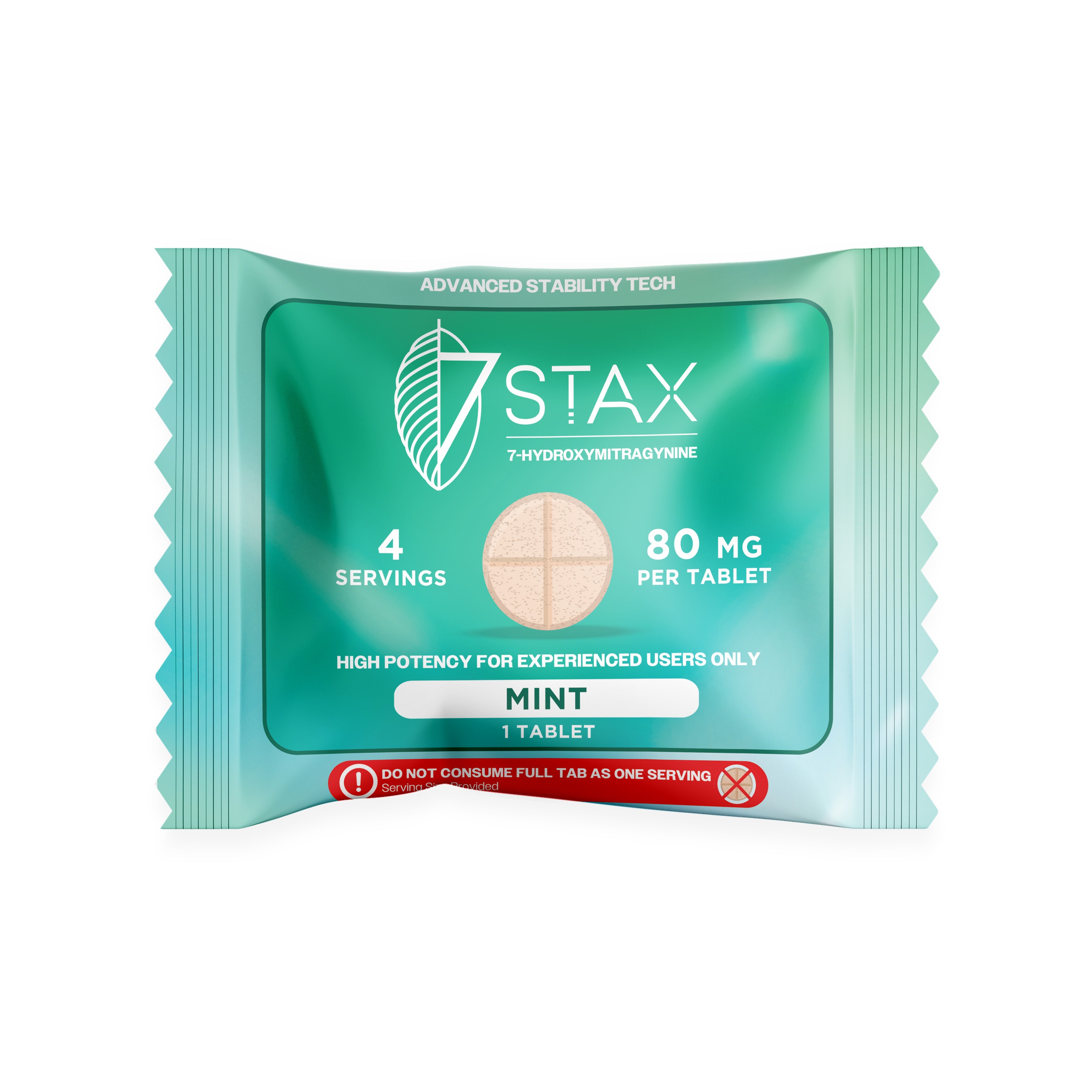 Buy 7Stax Premium 7-OH Kratom Alkaloid Tablets - 80mg - 1 Count - Mint Flavor