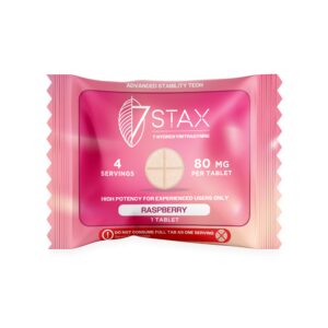 Buy 7Stax Premium 7-OH Kratom Alkaloid Tablets - 80mg - 1 Count - Raspberry Flavor