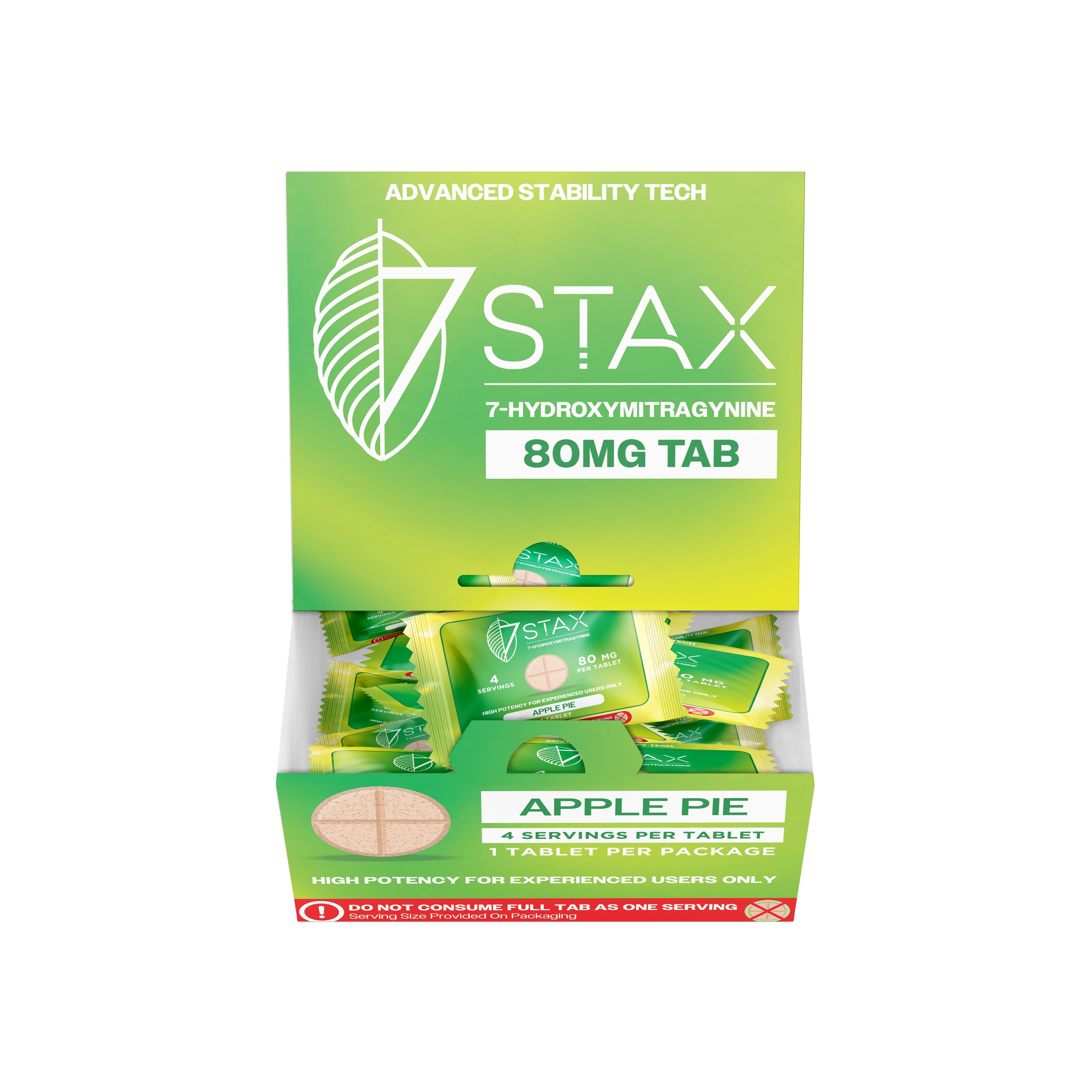Buy 7Stax Premium 7-OH Kratom Alkaloid Tablets - 80mg - 1 Count - Apple Pie Flavor