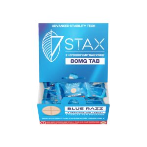 Buy 7Stax Premium 7-OH Kratom Alkaloid Tablets - 80mg - 1 Count - Blue Razz Flavor