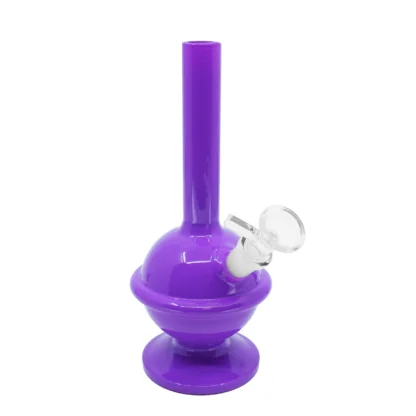 Saturn Bong – Glossy Purple Orb Chamber Glass Bong