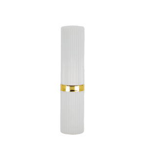 Sugar Kiss refillable flame lighter shaped like a slim white lipstick tube, upright
