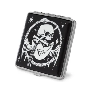 Cosmic Alchemy joint case by XinaXiii, black case with skull and alchemy line art