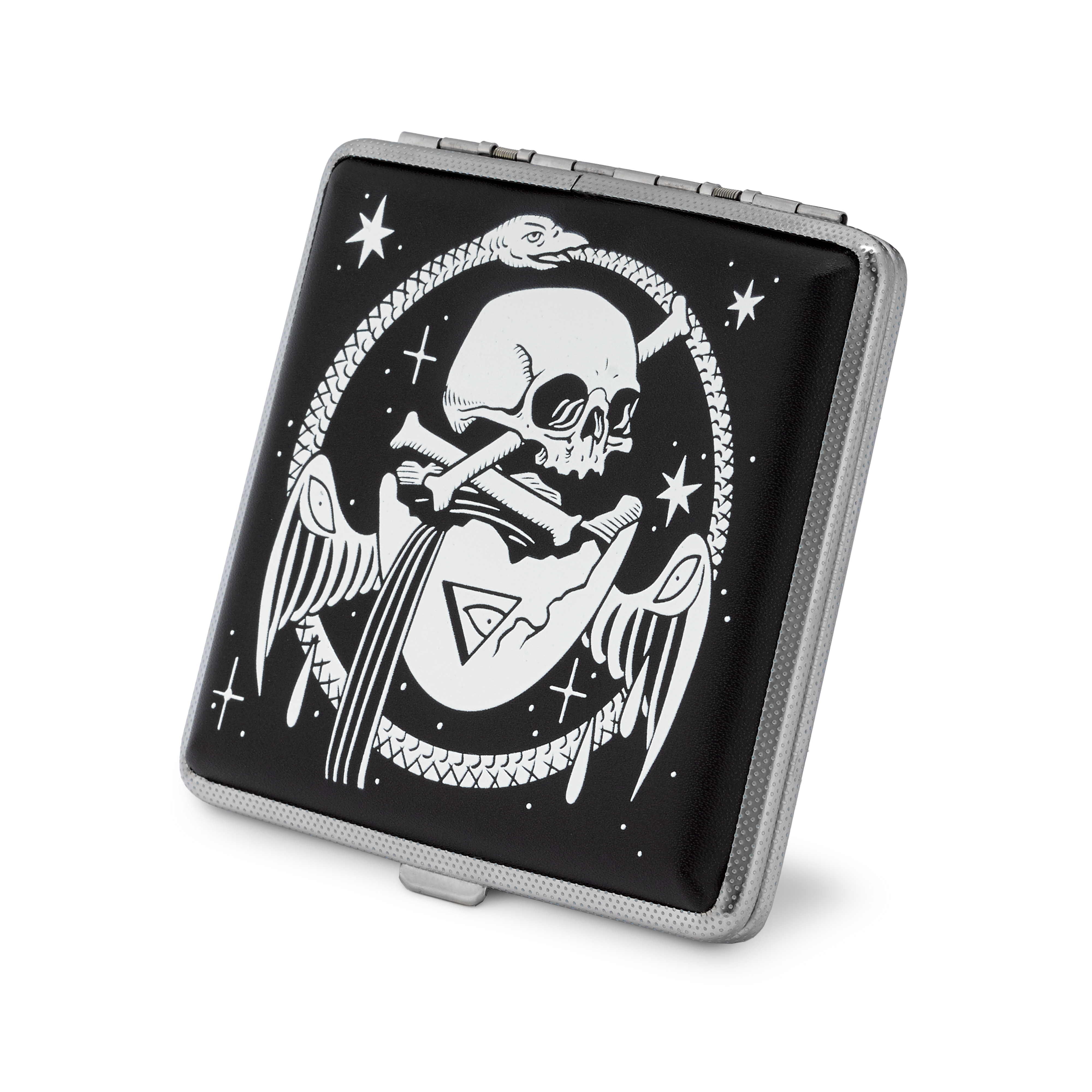 Cosmic Alchemy joint case by XinaXiii, black case with skull and alchemy line art