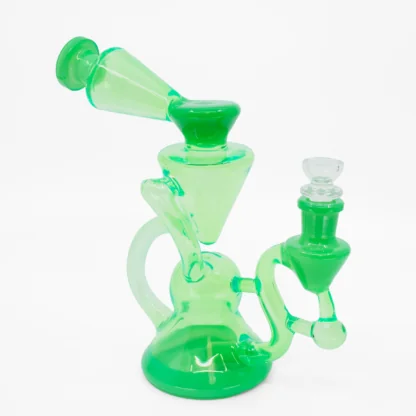 Groundhog Day Loop Bong | Green Spiral Glass Bong