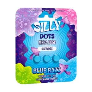 silly dots mega dose blue razz tablets
