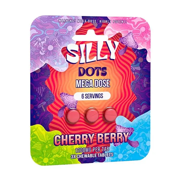 silly dots mega dose cherry berry tablets