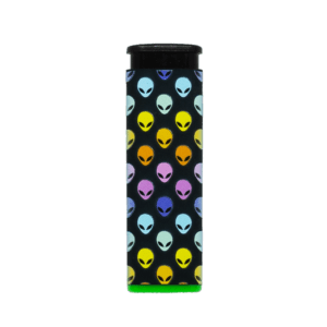 ALIENS! torch lighter, black with cosmic alien print, green base, refillable jet flame