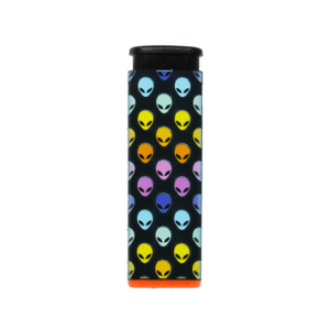 ALIENS! torch lighter, black with cosmic alien print, orange base, refillable jet flame