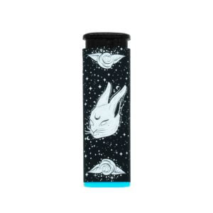 Black Rabbit Rose torch lighter by Cannabitches, black rabbit and rose art, blue base
