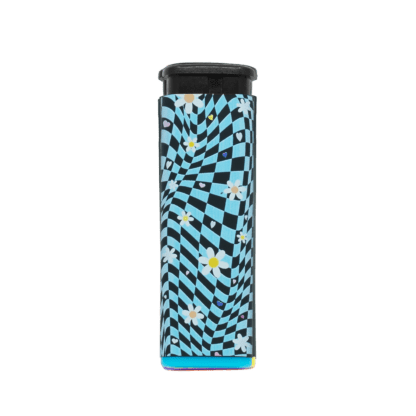 Blue Daisy Chain Torch Lighter — Refillable Jet Flame with Daisy-Print Design