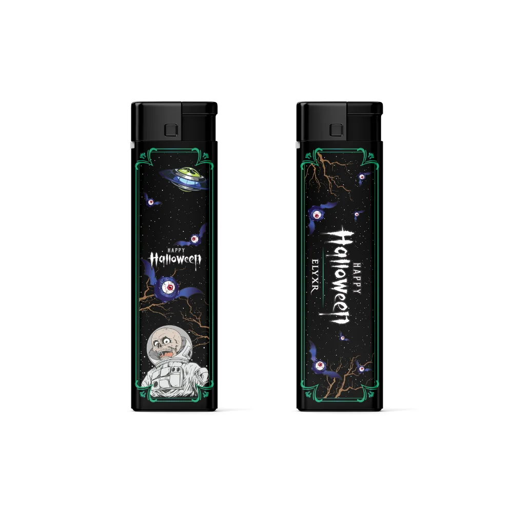 Halloween 2025 torch lighters, two black dank crypt lighters with skeleton art