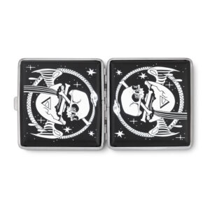 Cosmic Alchemy joint case by XinaXiii, open metal case with engraved art panels