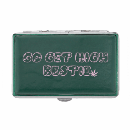 Go Get High Bestie Stash Case by Em. Hashh – Green Faux Leather Travel Case