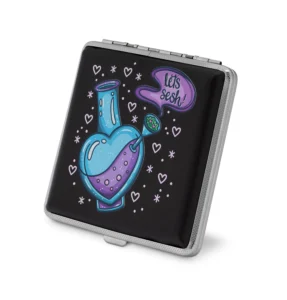 Let's Sesh stash case by Tarryn Ann, black joint case with potion bottle artwork