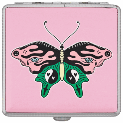 Pink Butterfly Joint Case by Cannabitches