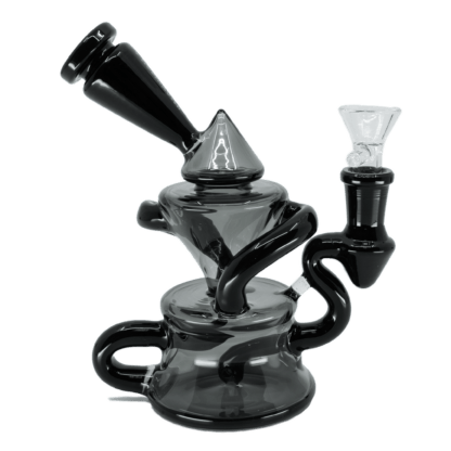 Do Get It Twisted – Black Spiral Bong with Perc