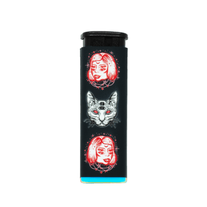 Cosmic Cat Torch Lighter – Refillable Jet Flame with Double-Sided Art