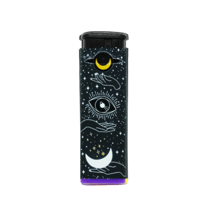 Cosmic Stardust Torch Lighter – Refillable Jet Flame with Cosmic Art Print