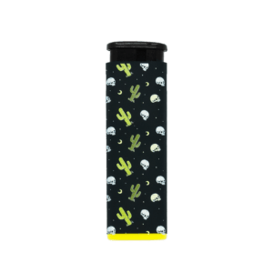 Desert Skull refillable windproof torch lighter with cactus and skull print on black