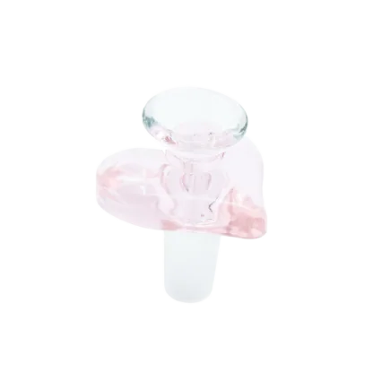 Heart Bowl – 14mm Pink Glass Bong Bowl Piece
