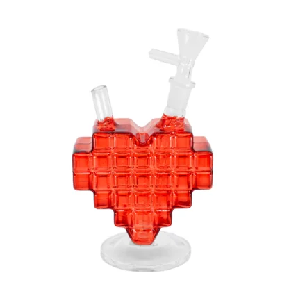 Pixel Sweetheart Bong | Red Heart Glass Bong